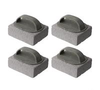 Sileduove Lot de 4 briques de nettoyage pour barbecue avec poignée en pierre ponce naturelle pour grille de barbecue, four, cuisinière, outil de nettoyage anti-rayures