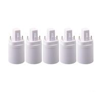 Sileduove Lot de 5 adaptateurs G24 à 2 broches vers E27 ES - Convertisseur de douille PC ignifuge pour ampoule à vis Edison, accessoires d'éclairage blanc pour la maison et le jardin