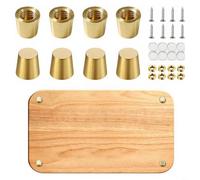 Sileduove Lot de 8 pieds de meubles en laiton, pour planches à découper en bois, plateaux de service et boîtes à bijoux, avec design absorbant les chocs et kit d'installation