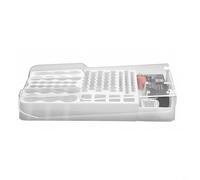 Sileduove Lot de 93 boîtes de rangement pour piles avec testeur, couvercle transparent à charnière pour piles AA AAA, C, D, 9 V, rembourrage doux, support en plastique montable à l'intérieur pour la
