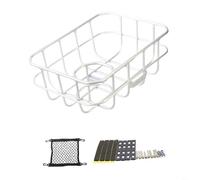 Sileduove Panier avant de vélo en alliage d'aluminium, rangement robuste pour guidon de vélo avec porte-bouteille d'eau, design compact pour le dégagement des phares, construction en fil métallique