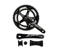 Sileduove Pédalier de vélo de route 53-39T pour plateau double de 170 mm en alliage d'aluminium 130BCD CNC finition anodisée noire pour systèmes de 10 à 11 vitesses avec pédalier 24 mm