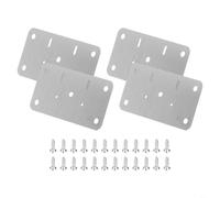 Sileduove Plaque de réparation de charnière d'armoire, support de réparation de porte pour restauration de meubles, patch de renfort en acier inoxydable avec vis, taille 90 x 50 mm, alliage de fer