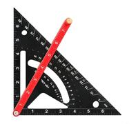 Sileduove Règle triangulaire en alliage d'aluminium pour le travail du bois avec mesures d'angle de 45 et 90 degrés, système à double échelle, dos rotatif réglable pour un alignement précis