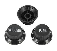 Sileduove ST-Style Lot de boutons de commande de guitare : 1 volume + 2 boutons en plastique pour Fender SQ et guitares électriques compatibles (C)