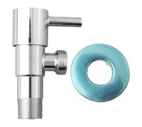 Sileduove Vanne d'angle triangulaire en acier inoxydable 304, butée d'entrée d'eau murale pour chauffe-eau, toilettes et lavabo, finition chromée (1 pièce)