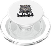 Silence I Am Judging You Chat Mignon British Shorthair PopSockets PopGrip pour MagSafe