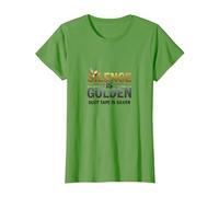Silence is Golden Duct Tape is Silver Citation Amusante T-Shirt, Femme, Herbe, S