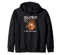 Silence is My Superpower Cheminée introvertie pour Rat de bibliothèque Sweat à Capuche