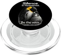 Silence is Threatened Be The Voice Art Manchot PopSockets PopGrip pour MagSafe