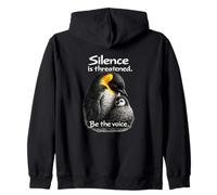 Silence is Threatened Be The Voice Art Manchot Sweat à Capuche