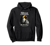 Silence is Threatened Be The Voice Art Manchot Sweat à Capuche