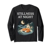 Silence la Nuit, Renard endormi, Cozy Moon Calm, Cottagecore Manche Longue
