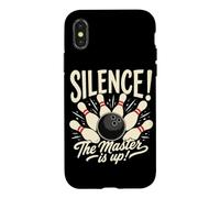 Silence The Master is Up Funny Bowling Pins Bowler Strike Coque pour iPhone X/XS