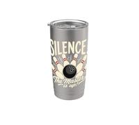 Silence The Master Is Up Funny Bowling Pins Bowler Strike Gobelet isotherme en acier inoxydable double paroi