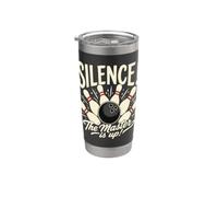 Silence The Master Is Up Funny Bowling Pins Bowler Strike Gobelet isotherme en acier inoxydable double paroi