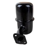 Silencieux adaptable Ama Lombardini : Silencieux de tracteur avec bride à deux trous, Entraxe 47 mm, Hauteur 150 mm, Made in Italy