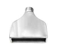 Silencieux arrièr 1 embout d'échappement rectangulaire roulé en acier inoxydable, entrée 5,7 cm, sortie 5,4 x 19,5 cm, longueur 25 cm. Sortie d'échappement