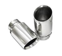 Silencieux arrièr 1 embout d'échappement universel en acier inoxydable 304, silencieux, sortie oblique, entrée 63 mm Embout d'échappement(ID54MM OD101)