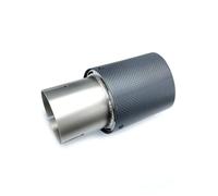Silencieux arrièr 1 pièces tuyau d'échappement voiture bouclé mat Fiber de carbone sablage acier inoxydable bride droite pointe silencieux Sortie d'échappement(ID 63mm-OD 76mm)