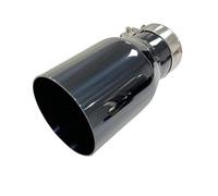 Silencieux arrièr 1 pot d'échappement universel en acier inoxydable pour voiture, embout droit simple, sortie plate noire titane Embout d'échappement(77mm-101mm)