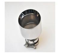 Silencieux arrièr 2.5 pouces entrée 4 pouces sortie 7.5 "de Long 304 en acier inoxydable bouche inclinée double couche embout tuyau d'échappement Do Sortie d'échappement(IN51-OUT76MM)