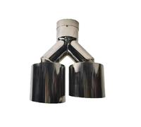 Silencieux arrièr Double embout d'échappement, entrée de 2,5 pouces, sortie de 3 ou 3,5 pouces, tuyaux d'échappement gauche et droit 9 pouces long Embout pot d'échappement(60MM IN- 76 OUT R)