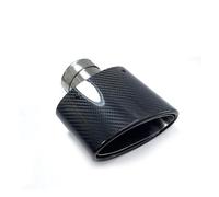 Silencieux arrièr Embout de silencieux de voiture en Fiber carbone brillant, buse tuyau d'échappement, décoration universelle ovale argentée 150mm Embout pot d'échappement(ID 80mm-OD 150mm)