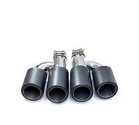 Silencieux arrièr Embout d'échappement universel double mat en Fiber de carbone, Style H, en acier inoxydable, modifié, 2 pièces Embout pot d'échappement(IN 54MM-76MM OUT)