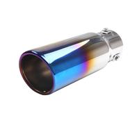 Silencieux arrièr Embout d'échappement universel, entrée 1,5"-2,5", sortie 3", avec colliers et adaptateurs, longueur 8,5", à boulonner Embout pot d'échappement(Burnt Blue)