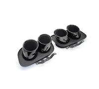 Silencieux arrièr Embouts d'échappement en acier inoxydable 304 pour 992 pour Carrera 2/4/S/4S (quad) Embout d'échappement(Noir)