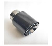 Silencieux arrièr Modification du tuyau d'échappement automobile en fibre de carbone, Double paroi inclinée, acier inoxydable, embouts universels Sortie d'échappement(IN66-OUT89MM)