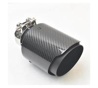 Silencieux arrièr Pour embouts d'échappement de voiture -X5 323, tuyau noir brillant en fibre de carbone et acier inoxydable, silencieux universel Embout d'échappement(IN51-OUT 89MM)