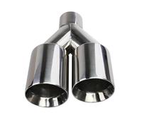 Silencieux arrièr Silencieux d'échappement automobile, double sortie, adapté aux tuyaux d'échappement d'un diamètre extérieur de 60 mm. Embout pot d'échappement(Argent)