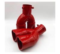 Silencieux arrièr Silencieux d'échappement modifié pour voiture, en forme de cœur, double pointe, 63mm, en fibre de carbone inoxydable Sortie d'échappement(F)