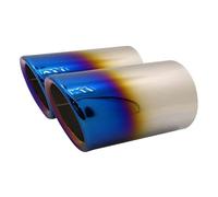 Silencieux arrièr Silencieux d'échappement pour voiture A5, tube en acier inoxydable, style bleu, argent ou noir Embout pot d'échappement(Bleu)