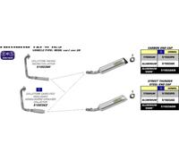 Silencieux arrière Arrow Street Thunder aluminium foncé, embout inox homologué pour Yamaha YZF R 125 ccm année 2008 - 2015