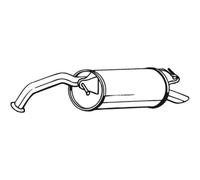 Silencieux final 228-475 BOSAL pour TOYOTA YARIS