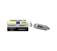 Marmitta ARROW, Echappement Yamaha YZF R6 2006-2016, Silencieux Grigio Alu 45mm
