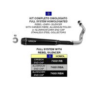 Silencieux Complet ARROW Rebel pour Kawasaki 650 Vulcan S 2014-2016