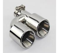 Silencieux D'échappement Accessoires De Voiture Surface Brillante Non Marquée Type H Double Sortie Tuyau D'échappement À Bord Roulé Silencieux De Soudage Gorge Queue(57MM - 76MM)