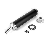 Silencieux d'échappement, Akozon Silencieux Silencieux 20 mm / 0,8 Pouces avec Acier Inoxydable Convient aux pièces modifiées pour Temps(Noir)