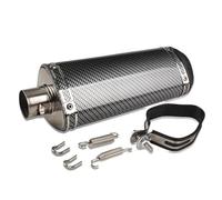 Silencieux d'échappement de moto 38 mm en fibre de carbone recyclé tuyau d'échappement silencieux arrière-train universel(Carbon)