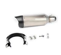 Silencieux D'échappement De Moto pour Suzuki GSX750 GSX 750 51 Mm en Acier Inoxydable avec Silencieux De Remplacement Silencieux(Argent)