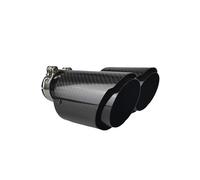 Silencieux D'éChappement Embout Silencieux D'échappement Universel En Fibre De Carbone Brillant Pour Voiture En Forme Y Double Sortie Décoration Buse Acier Inoxydable Noir(63.5mm-101mm-Right)