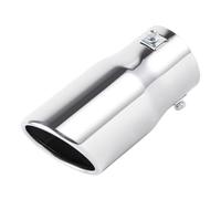 Silencieux D'échappement Embouts D'échappement Universels, 6.3CM, 1 Pièce, Bouche Ronde Et Coudée, Droite, En Acier Inoxydable, Avec Sortie Unique Embout D'échappement Voiture(Silver)