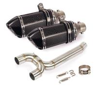 silencieux d'échappement moto Pour Y&amaha FZ6 FZ6N FZ6S 2004-2011 Moto Échappement Système Double Sortie Tuyau Bras Intermédiaire Tube 51 Mm DB Killer Silencieux(14)