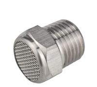Silencieux d'échappement pneumatique mâle M5 1/8", 1/4", 3/8", 1/2" -2" BSP NPT en acier inoxydable 304, raccord for filtre antibruit(BSPP SS304 Nets 1/8")