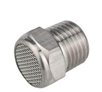 Silencieux d'échappement pneumatique mâle M5 1/8", 1/4", 3/8", 1/2" -2" BSP NPT en acier inoxydable 304, raccord for filtre antibruit(BSPT SS304 Nets 1-1/2")