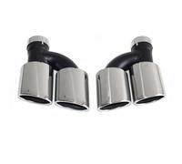 Silencieux D'échappement Pour A4 A5 A6 A7 Jusqu'à S4 S5 S6 S7 Embout Silencieux Noir Buse 60mm 2 Pièce/ensemble Double Sortie En Acier Inoxydable Embouts D'Échappement(C)